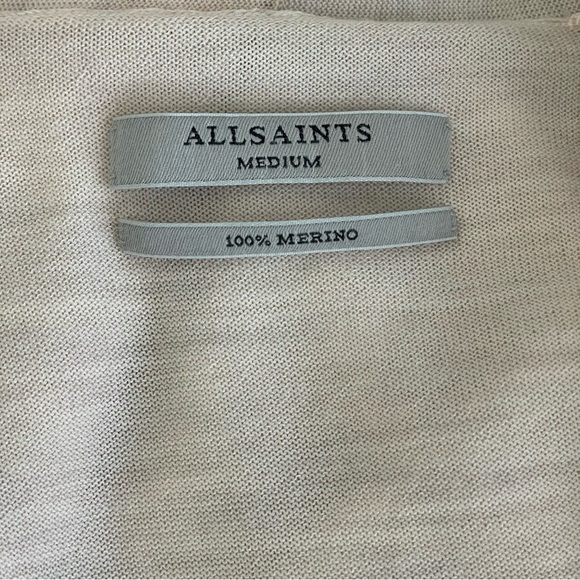 All Saints Drina Ribbed Cardiga Merino Wool Asymmetrical Drape Cardigan Women M - Picture 11 of 11